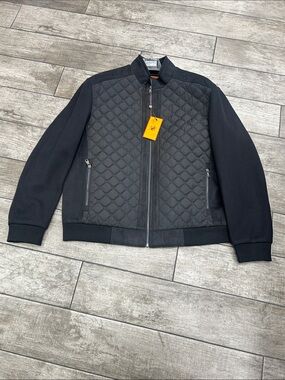 Enzo Tovare Men's Quilted Front Bomber Jacket with zipper pockets NWT - tufted